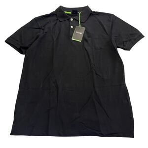 HUGO BOSS Men's Polo Top Regular Fit Pima Cotton Black Medium